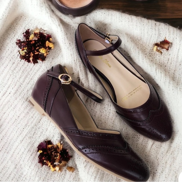 Charlie Stone Dark Cacao Ballet Mary Jane Flats Size 9.5 40 NWT - Picture 2 of 10
